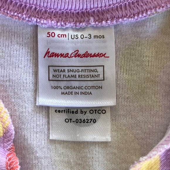 Hanna Andersson HannaJams Sleeper in Citrus Sunshine on Tea Rose Size 0-3mo - Picture 4 of 8